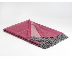 Cashmere & Merino Lamswollen Plaid - Roze - Gestreept patroon - McNutt - 200x145cm