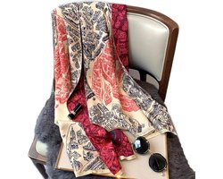 Cashmere Sjaal Vrouwen Luxe Damascus Patroon Cashmere Winter Wollen Sjaal Vrouwelijke Deken