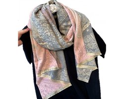 Cashmere Sjaal Vrouwen Luxe Damascus Patroon Cashmere Winter Wollen Sjaal Vrouwelijke Deken