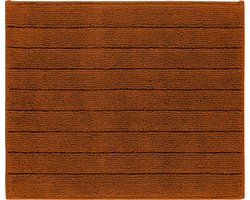 Casilin Badmat Antislip 50x60cm Luca - Waterabsorberende Badkamermat - Wasbaar en Sneldrogend - Voor Douche en Bad - 100% Katoen - Rechthoek - Oranje