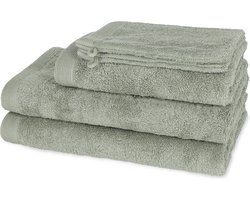 Casilin Handdoeken Set - Como - 2 douchelakens (70x140cm) + 1 handdoek (50 x 100cm) + 2 washandjes - Olive Green