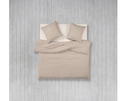 Casilin - Jersey Strijkvrij Dekbedovertrek - 100% Stretch katoen - Melange Beige, Zand - 140x220 + 1 sloop