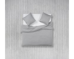 Casilin - Jersey Strijkvrij Dekbedovertrek - 100% Stretch katoen - Melange Grijs - 240x220 + 2 slopen