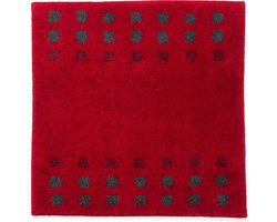 Casilin WC Mat Antislip Brica 60x60cm - Vierkante Toiletmat - Water absorberende wc-mat - Wasbaar en Sneldrogend - Bordeaux / Rood