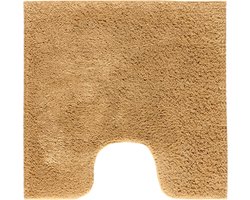 Casilin WC Mat met Uitsparing 60x60cm Havana - Antislip Toiletmat - Vierkante Badmat - Waterabsorberend en Sneldrogend - Wasbaar - Caramel Geel
