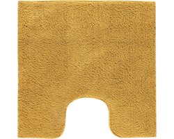 Casilin WC Mat met Uitsparing 60x60cm Havana - Antislip Toiletmat - Vierkante Badmat - Waterabsorberend en Sneldrogend - Wasbaar - Oker Geel