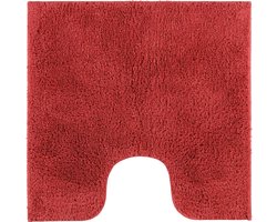 Casilin WC Mat met Uitsparing 60x60cm Havana - Antislip Toiletmat - Vierkante Badmat - Waterabsorberend en Sneldrogend - Wasbaar - Rood / Bordeaux