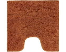 Casilin WC Mat met Uitsparing 60x60cm Havana - Antislip Toiletmat - Vierkante Badmat - Waterabsorberend en Sneldrogend - Wasbaar - Terracotta / Oranje