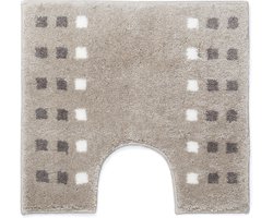 Casilin WC Mat met Uitsparing Brica 60x55cm - Antislip - Water absorberende Toiletmat - Wasbaar en Sneldrogend - Beige, Taupe, Zand