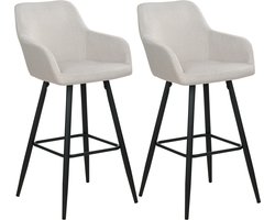 CASMALIA - Barkruk set van 2 - Taupe - Fluweel