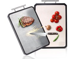 CASSICO® Titanium Snijplank - Cutting Board - Dubbelzijdig - Vaatwasserbestendig - Raspfunctie - Tarwe Stro PP+