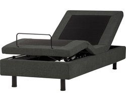 CASTELLAN - Eenpersoonsbed - Donkergrijs - 80 x 200 cm - Polyester