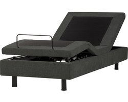 CASTELLAN - Eenpersoonsbed - Donkergrijs - 90 x 200 cm - Polyester