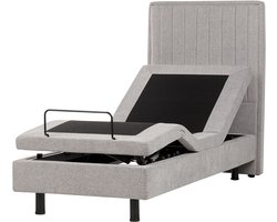 CASTELLAN - Eenpersoonsbed - Grijs - 80 x 200 cm - Polyester