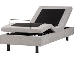 CASTELLAN - Eenpersoonsbed - Lichtgrijs - 80 x 200 cm - Polyester