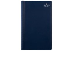 Castelli - Zakagenda H37 Milano 2027 - in omslag blauw - 1 week over 2 pagina's - formaat 8.9x15.3 cm - wit papier - met spiraalbinding - Nederlandstalig - Made in Italy - ingestoken in pvc omslag