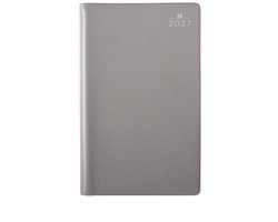 Castelli - Zakagenda H37 Milano 2027 - in omslag grijs - 1 week over 2 pagina's - formaat 8.9x15.3 cm - wit papier - met spiraalbinding - Nederlandstalig - Made in Italy - ingestoken in pvc omslag