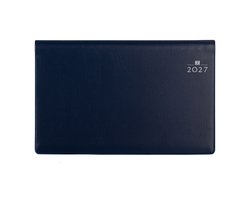Castelli - Zakagenda H44 Parma 2027 - 1 week over 2 pagina's - formaat 8.9x15.3 cm liggend - wit papier - met spiraalbinding - 6-talige uitvoering - Made in Italy - ingestoken in pvc omslag blauw