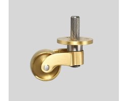 Caster zwenkwiel (schroefwiel), messing meubelwiel, zwenkwiel, geruisloos rollend, geschikt voor meubels, piano, bank, apparaten en uitrusting, klein mini wiel