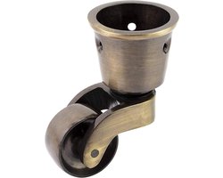 Castor wielen van massief messing voor antieke meubels - Set van 4 stuks