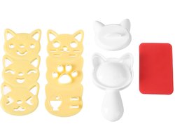 Cat Shape Rice Onigiri Maker - 3D Rijstbal Vorm DIY Set Sushi Kat Vormige Voedselbal Maken Tray Keukengereedschap