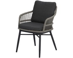Catania dining tuinstoel rope zand antraciet aluminium