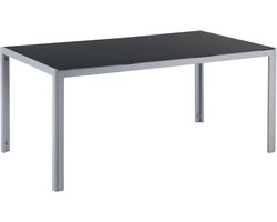 CATANIA - Tuintafel - Zwart - 91 x 160 cm - Aluminium