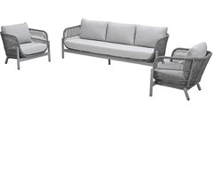 Catanzaro aluminium/rope loungeset - taupe - valley sand