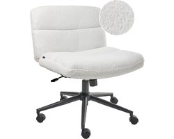 CATLIN - Bureaustoel - Wit - Bouclé