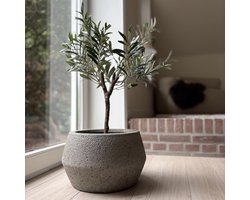 Causeway Bay Grote pot Crea Low Hexa I Greige I 36x21cm
