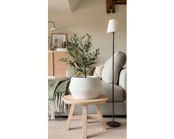 Causeway Bay lage pot Crea Low Hexa I Sandy White I 36x21cm