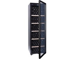 Cavecool Passion Mica Wijnkoelkast - 248 flessen - 1 zone - Temperatuur+ vochtigheidsalarm - Zwart glazen front