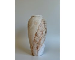 Cavoa Living – Earthen Shadows – Rustic Ceramic Vaas Large – Handgemaakte Keramieken Vaas – Aardse Look – Vintage Stijl – Natuurlijke Decoratie – Interieur Accessoire