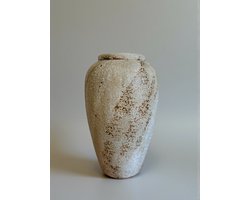 Cavoa Living – Earthen Shadows – Rustic Ceramic Vaas Medium – Handgemaakte Keramieken Vaas – Aardse Look – Vintage Stijl – Natuurlijke Decoratie – Interieur Accessoire