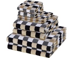 Cawö Sonstiges 2 X washandjes 2 X gasten- 2 X douche- 2 X handdoek - in set 8 pack Lifestyle