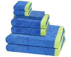 Cawö Sonstiges 2 X washandjes 2 X gasten- 2 X douche- 2 X handdoek - in set 8 pack Lifestyle Splash