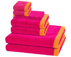 Cawö Sonstiges 2 X washandjes 2 X gasten- 2 X douche- 2 X handdoek - in set 8 pack Lifestyle Splash