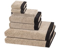 Cawö Sonstiges 2 X washandjes 2 X gasten- 2 X douche- 2 X handdoek - in set 8 pack Lifestyle Splash