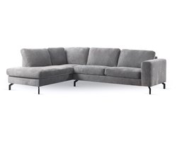 Cayden 3-zits hoekbank links stof - champagne