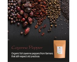 Cayennepeper Geheel Bio Pepper Specerij - Pikant Heet - Gedroogde Rode Cayenne Pepers