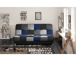 Cayo - slaapbank - 3-zitsbank voor woonkamer - sofa bank - grijs + blauw