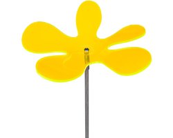 Cazador Del Sol zonnevanger - tuin decoratie voor buiten - Lotta - Wavy - Ø150mm x 120cm - Tuinbeeld - Geel Set 1