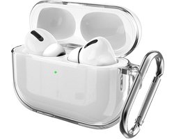 Cazy siliconen Hoesje geschikt voor Apple Airpods Pro 3 - Inclusief karabijnhaak - Beschermt tegen krassen en stoten - Transparant