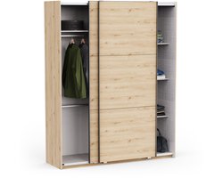 CBA - Kledingkast met schuifdeuren 180x224 cm "Alhambra" lichte eik melamine