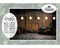CBD Partyverlichting - 50 LED - ø2.5 cm - Mat Wit - 10m