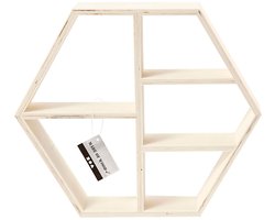 CC Houten Display Kast Hexagon 28,5x25 cm