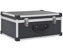 CD Koffer Opbergdoos Organizer Aluminium ABS Zwart