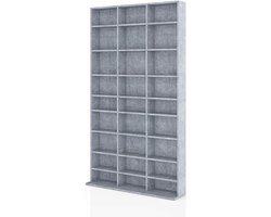 CD Rek - Muziekopslag - Muziek Collectie Organiseren - 27 In hoogte Verstelbare Planken - 102 x 178 cm - Beton