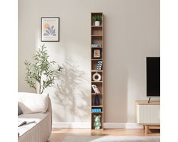 CD rek Tynset met 10 open vakken 187x20x17 cm sonome eiken [en.casa]