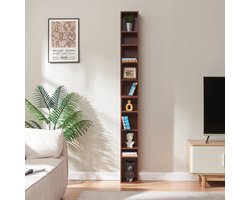 CD rek Tynset met 10 open vakken 187x20x17 cm walnootkleurig [en.casa]